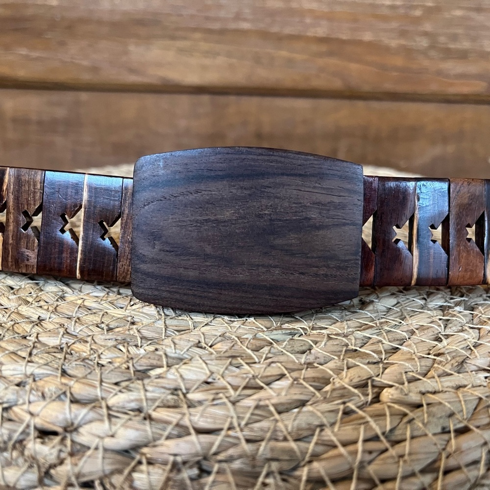 Wooden Belt with Dark Brown Buckle